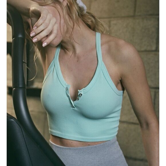 FP Movement Free Throw Henley in Mint Crop Tank - Picture 9 of 9